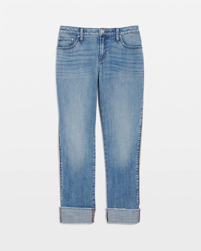 Girlfriend Roll Cuff Crop Jeans - image 5